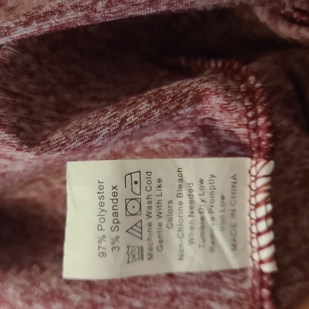 Women's Heathered Burgundy Quarter-Zip Top - Picture 6 of 6